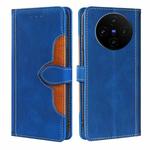 For vivo X100s Skin Feel Magnetic Buckle Leather Phone Case(Blue)