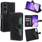 For vivo V50 Lite 5G Skin Feel Magnetic Buckle Leather Phone Case(Black)