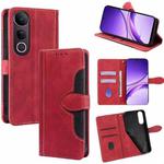 For vivo V50 Lite 5G Skin Feel Magnetic Buckle Leather Phone Case(Red)