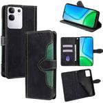 For vivo Y29 4G Global Skin Feel Magnetic Buckle Leather Phone Case(Black)
