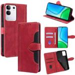 For vivo Y29 4G Global Skin Feel Magnetic Buckle Leather Phone Case(Red)