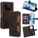 For vivo X200s 5G Skin Feel Magnetic Buckle Leather Phone Case(Brown)