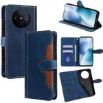 For vivo X200s 5G Skin Feel Magnetic Buckle Leather Phone Case(Blue)