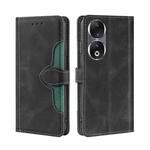 For Honor 90 5G Skin Feel Magnetic Buckle Leather Phone Case(Black)