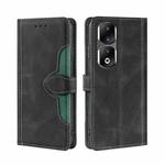 For Honor 90 Pro 5G Skin Feel Magnetic Buckle Leather Phone Case(Black)