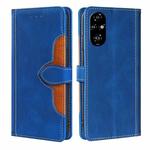 For Honor 200 Pro 5G Skin Feel Magnetic Buckle Leather Phone Case(Blue)