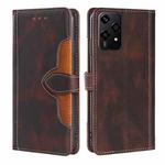 For Honor 200 Lite 5G Global Skin Feel Magnetic Buckle Leather Phone Case(Brown)