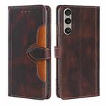 For ZTE Anshin Family Skin Feel Magnetic Buckle Leather Phone Case(Brown)