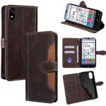 For ZTE Kantan Sumaho 4 A402ZT Skin Feel Magnetic Buckle Leather Phone Case(Brown)