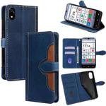 For ZTE Kantan Sumaho 4 A402ZT Skin Feel Magnetic Buckle Leather Phone Case(Blue)