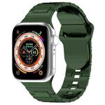 For Apple Watch 7 41mm Square Buckle Armor Style Silicone Watch Band(Plating Green)