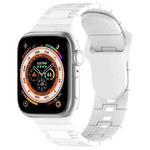 For Apple Watch 3 38mm Square Buckle Armor Style Silicone Watch Band(White)