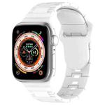 For Apple Watch 3 42mm Square Buckle Armor Style Silicone Watch Band(White)