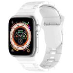 For Apple Watch 2 38mm Square Buckle Armor Style Silicone Watch Band(White)