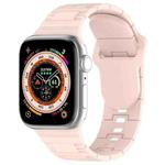 For Apple Watch SE 2023 40mm Square Buckle Armor Style Silicone Watch Band(Light Pink)