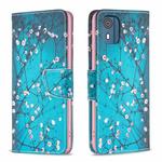 For Nokia C02 Colored Drawing Pattern Leather Phone Case(Plum Blossom)