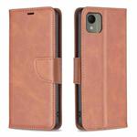 For Nokia C110 Lambskin Texture Pure Color Flip Leather Phone Case(Brown)