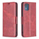 For Nokia C02 Lambskin Texture Pure Color Flip Leather Phone Case(Red)