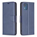 For Nokia C02 Lambskin Texture Pure Color Flip Leather Phone Case(Blue)