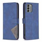 For Nokia G310 Magnetic Buckle Rhombus Texture Leather Phone Case(Blue)