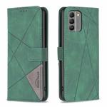 For Nokia G310 Magnetic Buckle Rhombus Texture Leather Phone Case(Green)