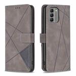 For Nokia G310 Magnetic Buckle Rhombus Texture Leather Phone Case(Grey)