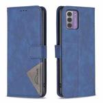For Nokia G42 Magnetic Buckle Rhombus Texture Leather Phone Case(Blue)