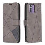 For Nokia G42 Magnetic Buckle Rhombus Texture Leather Phone Case(Grey)