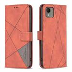 For Nokia C110 Magnetic Buckle Rhombus Texture Leather Phone Case(Brown)