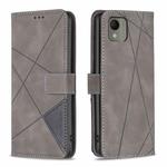 For Nokia C110 Magnetic Buckle Rhombus Texture Leather Phone Case(Grey)