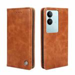 For vivo S17 5G / S17 Pro 5G Non-Magnetic Retro Texture Leather Phone Case(Brown)