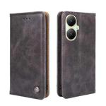 For vivo Y35+ 5G Non-Magnetic Retro Texture Leather Phone Case(Grey)