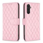 For Samsung Galaxy A25 5G Diamond Lattice Wallet Flip Leather Phone Case(Pink)