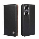 For Honor 90 5G Non-Magnetic Retro Texture Leather Phone Case(Black)
