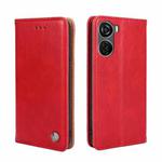 For ZTE Axon 40 Lite Non-Magnetic Retro Texture Leather Phone Case(Red)