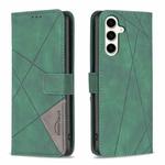 For Samsung Galaxy S23 FE 5G Magnetic Buckle Rhombus Texture Leather Phone Case(Green)