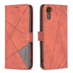 For Samsung Galaxy Xcover 7 Magnetic Buckle Rhombus Texture Leather Phone Case(Brown)