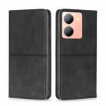 For vivo Y78 5G Cow Texture Magnetic Leather Phone Case(Black)