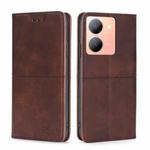 For vivo Y78 5G Cow Texture Magnetic Leather Phone Case(Dark Brown)