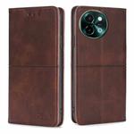 For vivo Y38 5G / T3x Global Cow Texture Magnetic Leather Phone Case(Dark Brown)