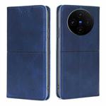 For vivo X100s Cow Texture Magnetic Leather Phone Case(Blue)