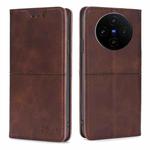 For vivo X100s Cow Texture Magnetic Leather Phone Case(Dark Brown)