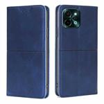 For vivo Y28 4G Cow Texture Magnetic Leather Phone Case(Blue)