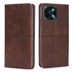 For vivo Y28 4G Cow Texture Magnetic Leather Phone Case(Dark Brown)