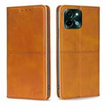 For vivo Y28 4G Cow Texture Magnetic Leather Phone Case(Light Brown)