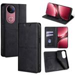 For vivo V50 5G Cow Texture Magnetic Leather Phone Case(Black)