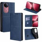 For vivo V50 5G Cow Texture Magnetic Leather Phone Case(Blue)