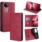 For vivo V50 5G Cow Texture Magnetic Leather Phone Case(Red)