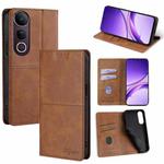 For vivo V50 Lite 5G Cow Texture Magnetic Leather Phone Case(Light Brown)