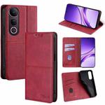 For vivo V50 Lite 5G Cow Texture Magnetic Leather Phone Case(Red)
